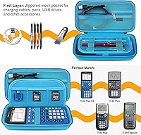 Vista 2 de Elonbo Funda de transporte para calculadora gráfica de color Texas Instruments TI-84 Plus CE/TI-84 Plus/TI-83 Plus/TI-83 Plus CE, bolsillo de malla