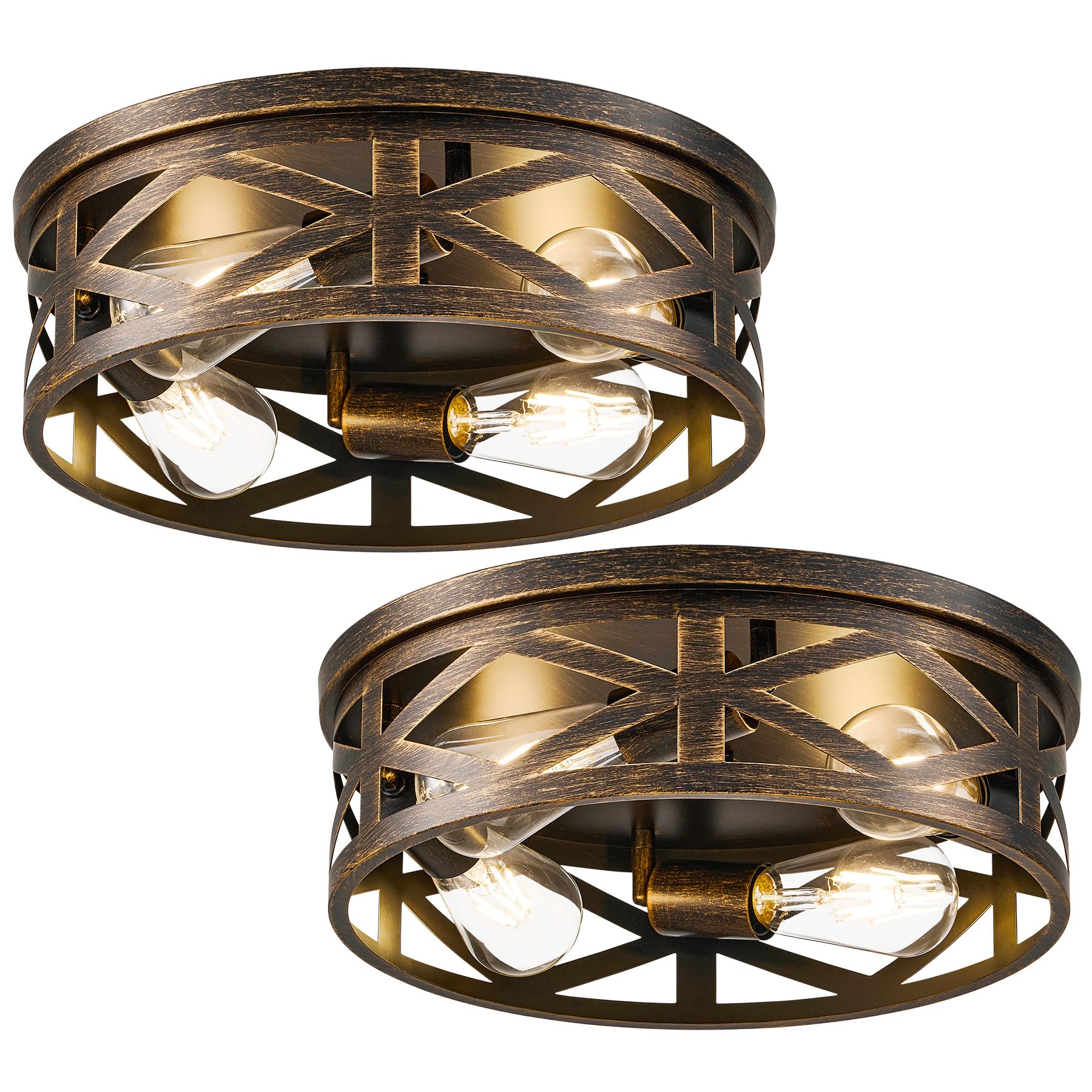 Photo 1 of VONLUCE 2-Light Flush Mount Ceiling Light, Oil-Rubbed Bronze
