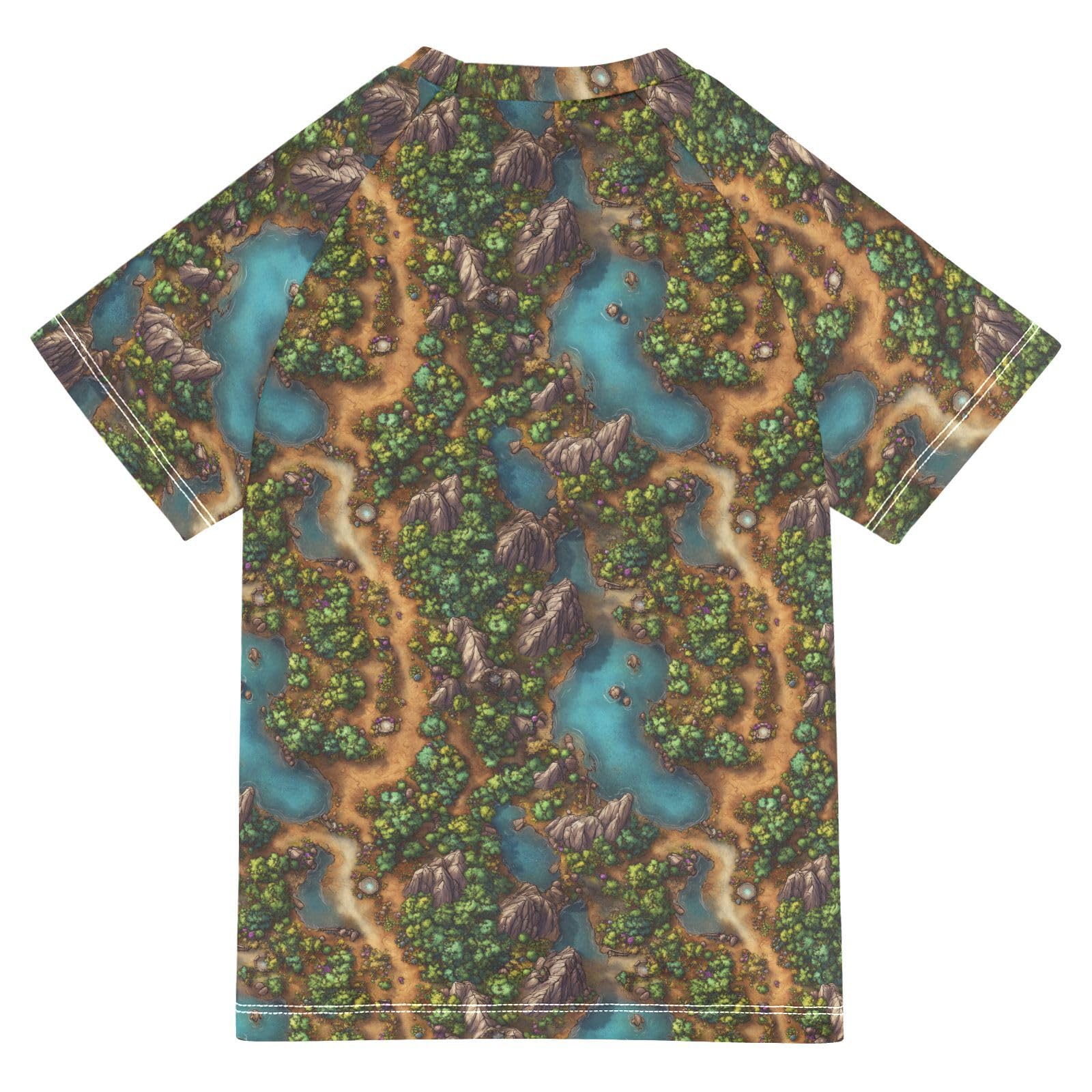 Rash Guard Bathing Suit Girls Short Sleeve Girls Swimsuit with Rashguard 4T Game Map