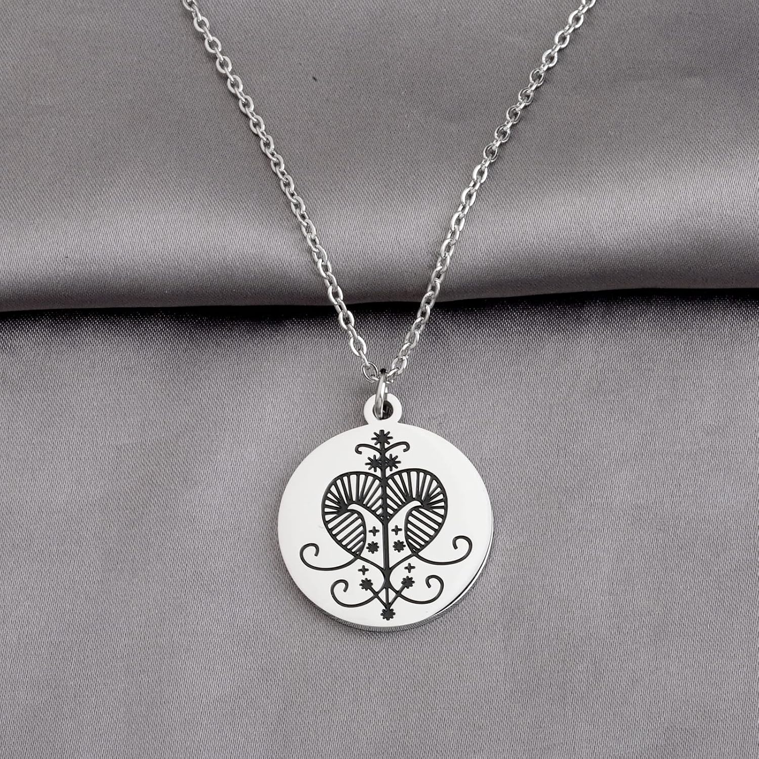 CENWA Witchy Pendant Amulet Talisman Charm Necklace Voodoo Veve Sigil Necklace Jewelry