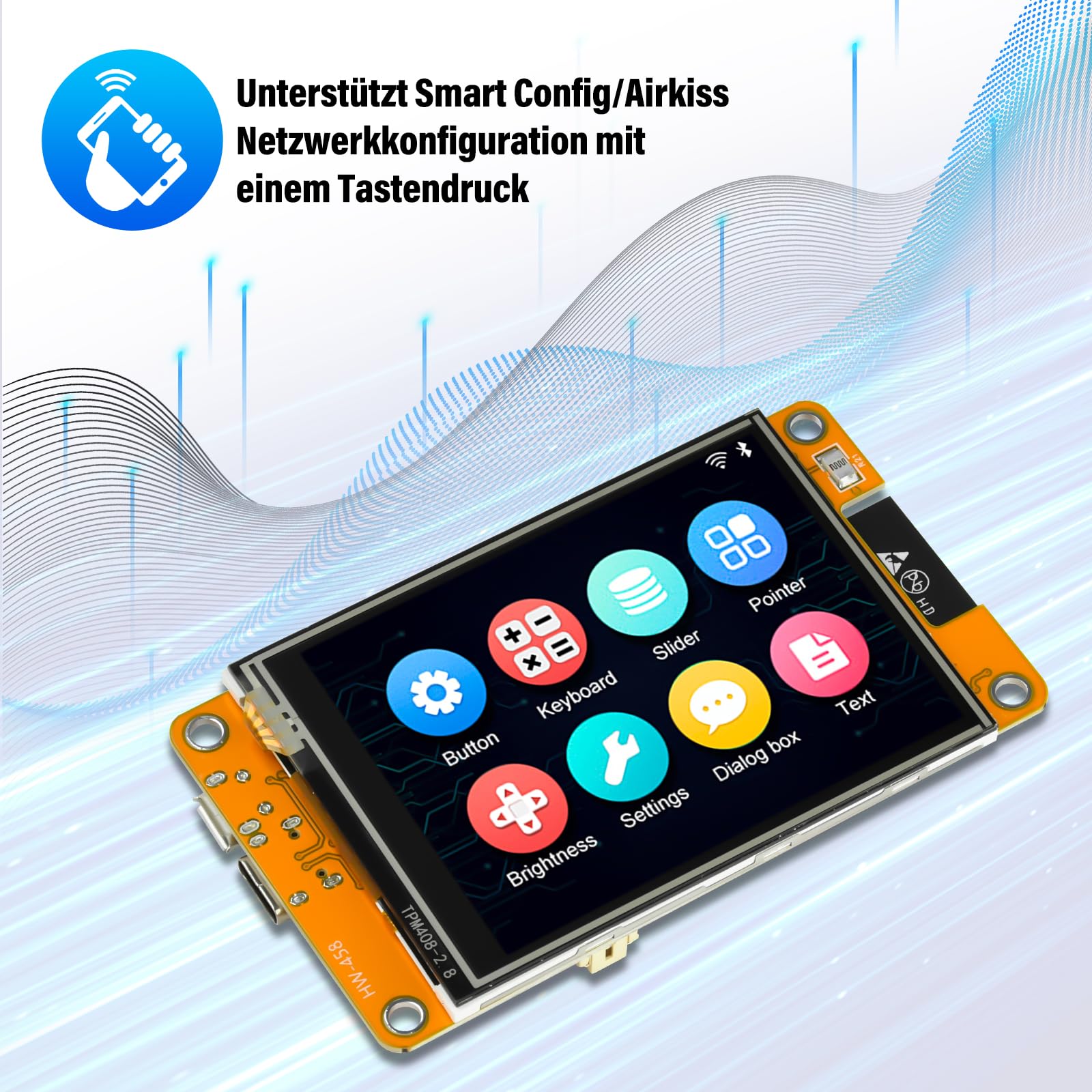 Für ESP32 Entwicklungsboard mit 2.8 Inch Touch Screen TFT Display, ILI9341 320 * 240 LCD 65K Farben, WiFi Bluetooth Dual-Core 240MHz Mikrocontroller, für DIY-Projekte und IoT-Anwendungen