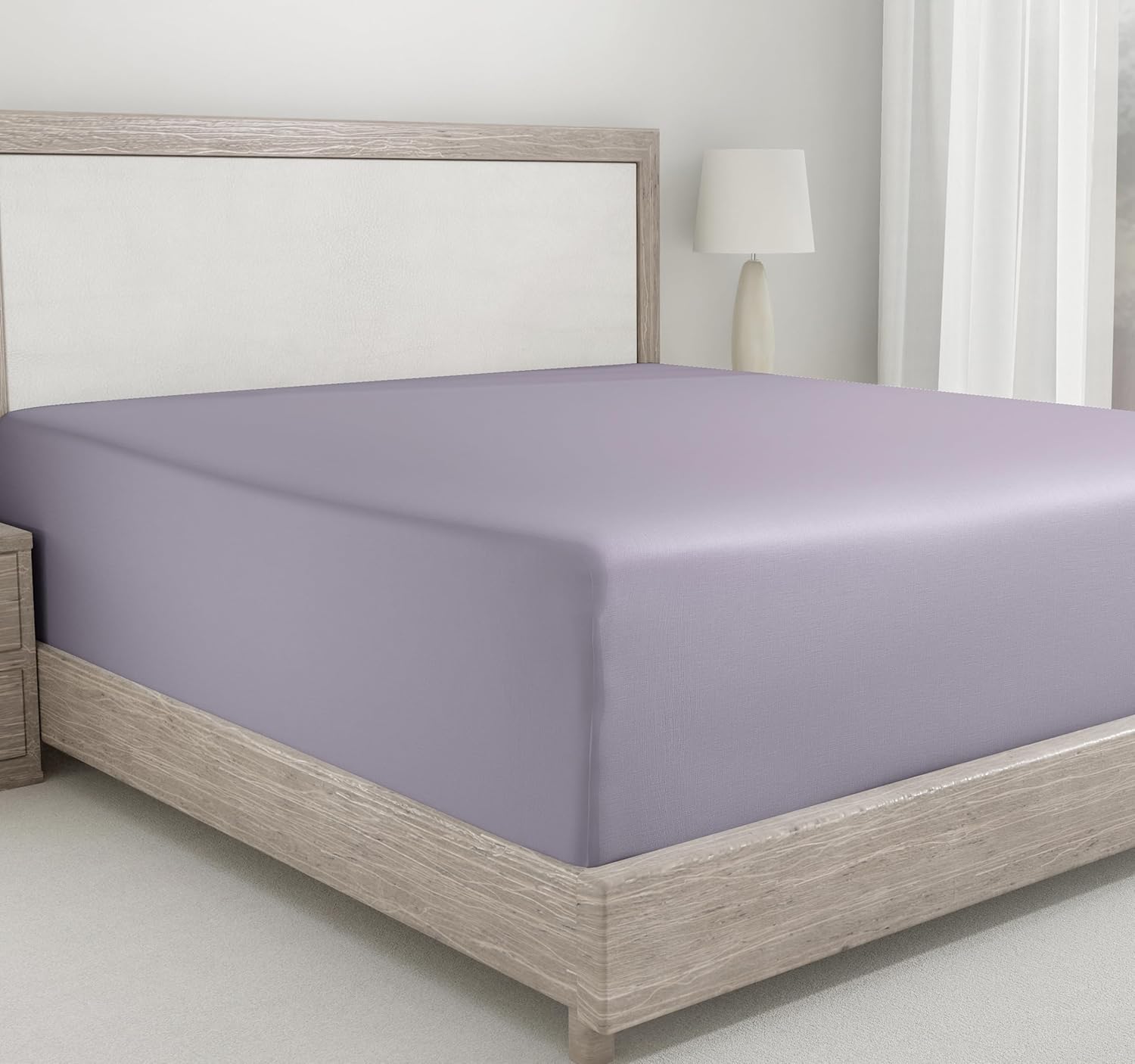 California Design Den Fitted Twin Sheet, Softest 400 Thread Count 100% Cotton, No Pop-Off Elastic, Deep Pocket Cooling Sheets, Durable Sateen Weave Bottom Sheet for Adults (Twin, Dusky Lavender Gray)