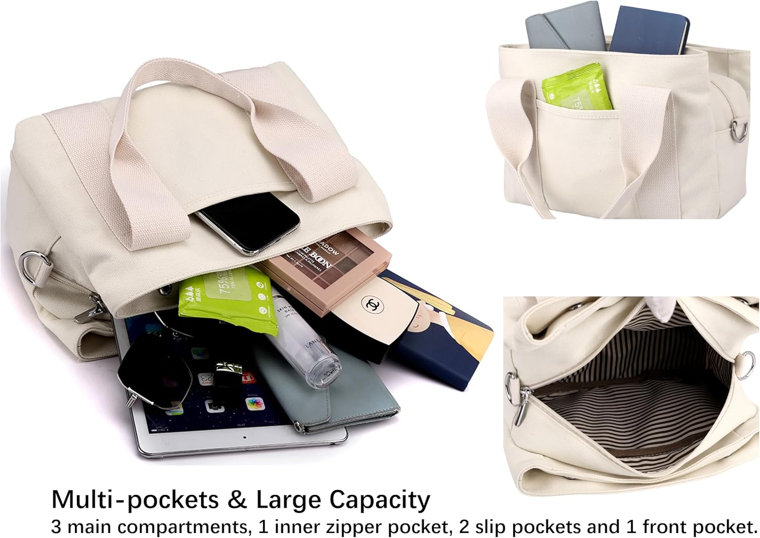 Wxnow Canvas Messenger bags for women,Tote Crossbody Shoulder Bag Satchel Purse | Canvas, Messenger bags - Image 5