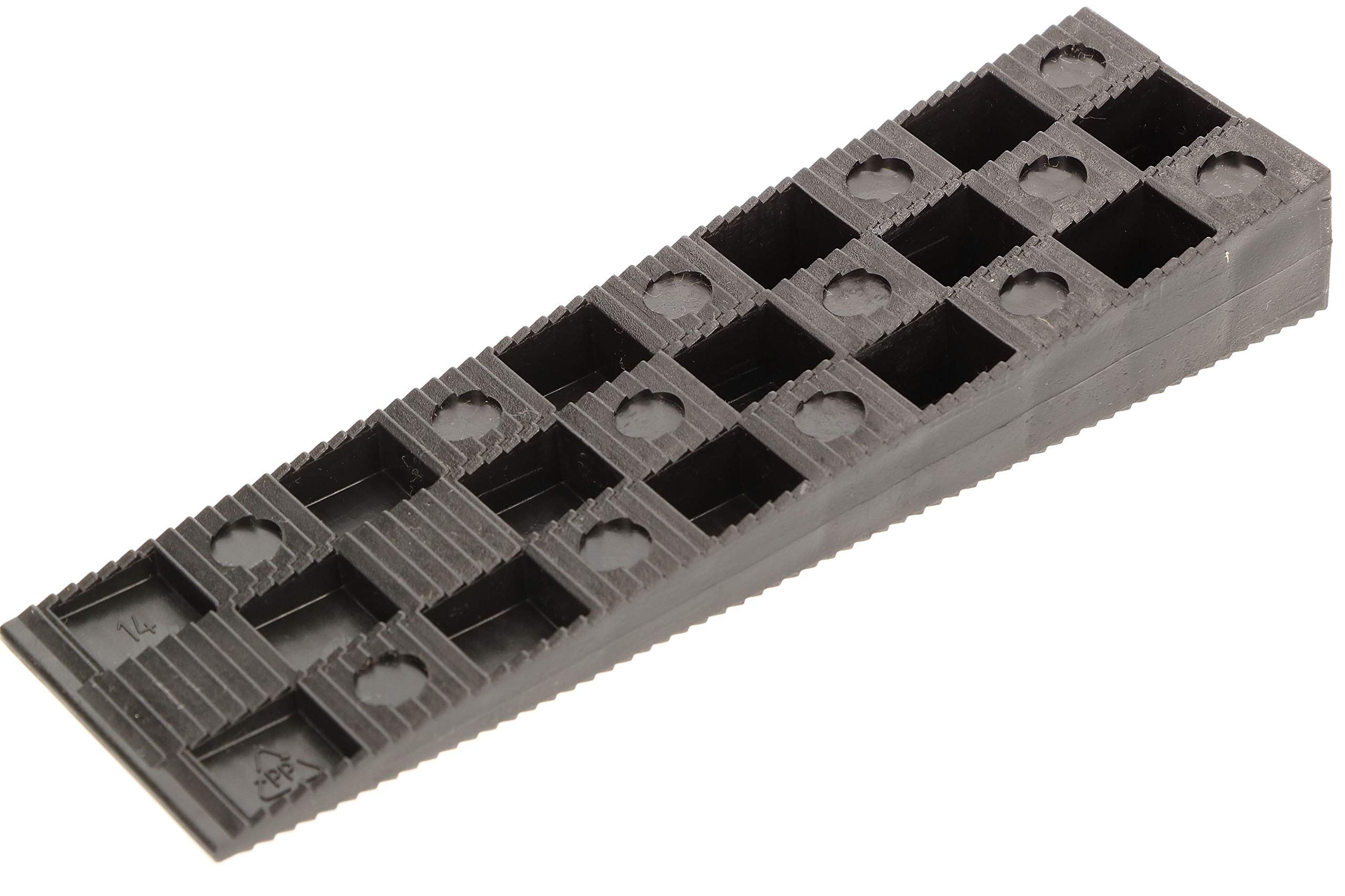 KOTARBAU® Zestaw 25 klinów montażowych z tworzywa sztucznego 150 x 44 x 20 mm do okien, drzwi, ościeżnic drzwiowych, ram okiennych, kolor czarny