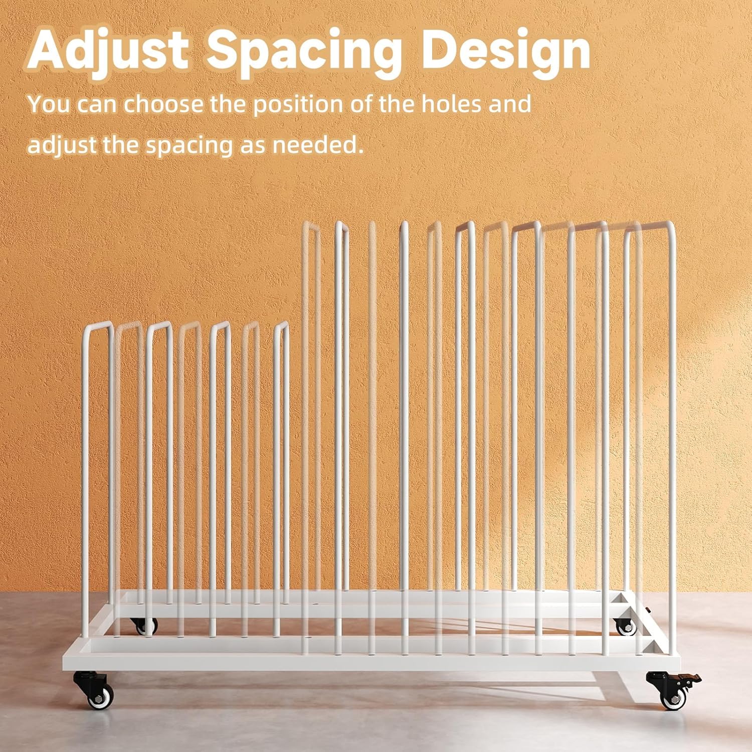 lukar Art Storage Rack, Art Canvas Storage Organizer with Wheels, Ajustable Canvas Storage Rack for Paintings, Metal Canvas Studio Rack for Drawing Board, Panel, Paper Pad