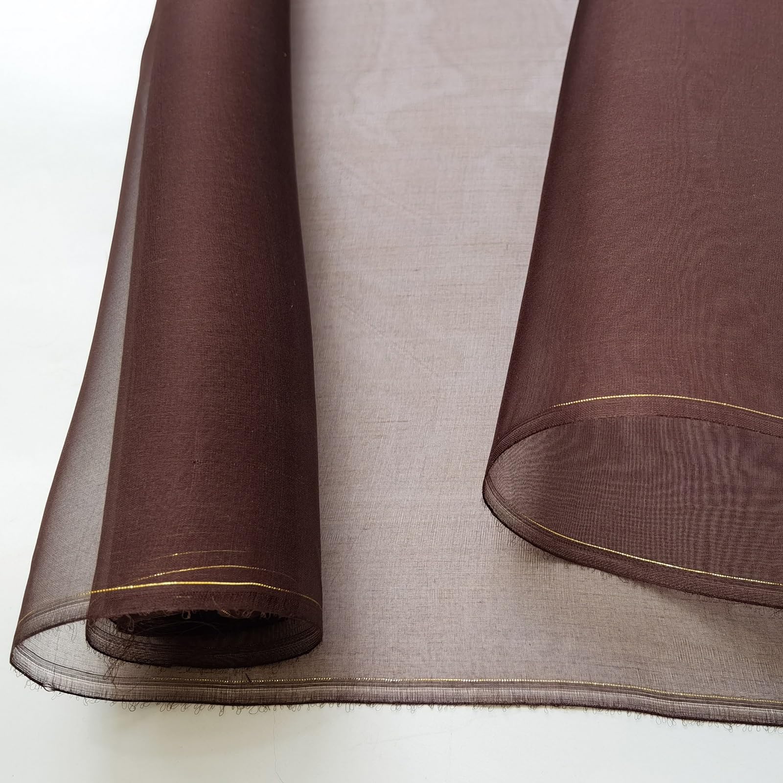 100cm*114cm Mulberry Silk Organza Fabric Tecido Fashion Gauze Silk Fabric Lining Material Veil Tulle (Coffee)