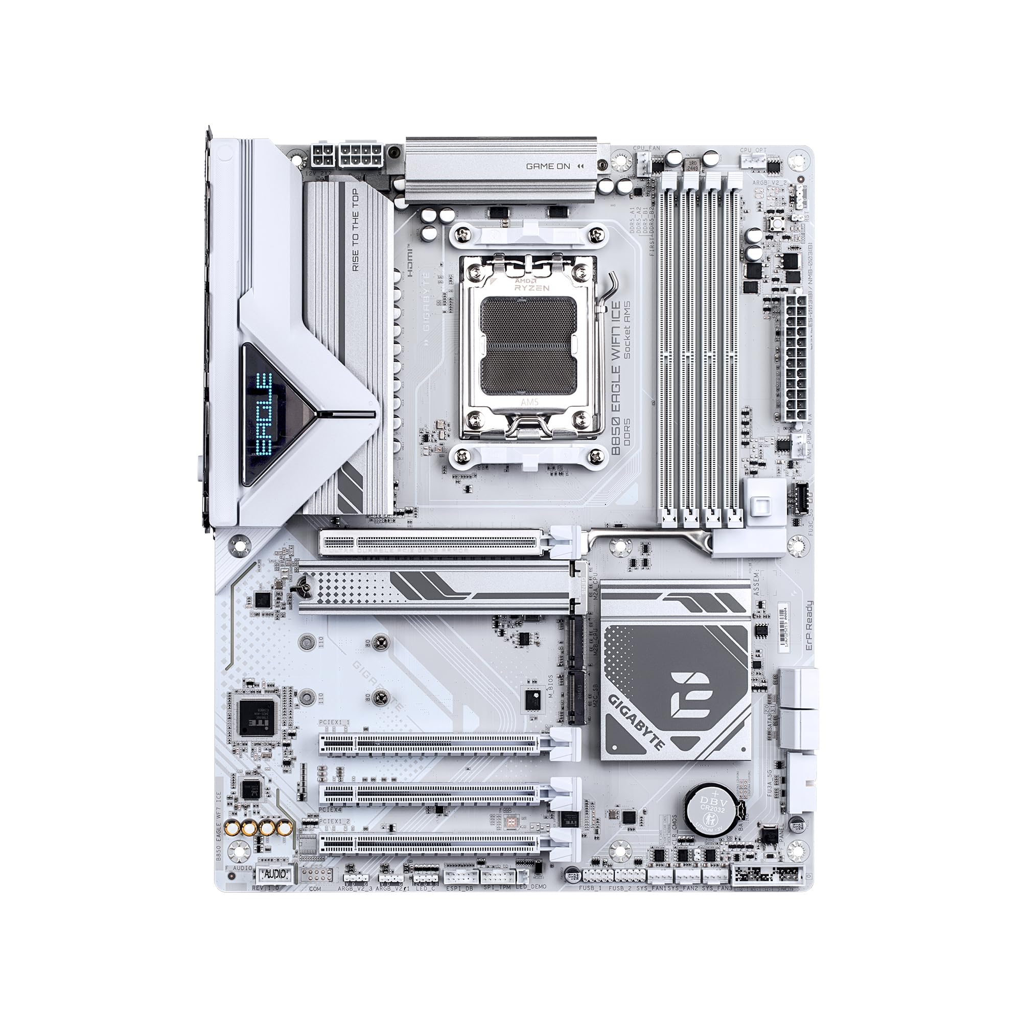 GIGABYTE B850 Eagle WIFI7 Ice Carte mère AMD AM5 LGA 1718, ATX, DDR5, 3X M.2, PCIe 5.0, USB-C, WIFI7, 2,5 GbE LAN, EZ-Latch