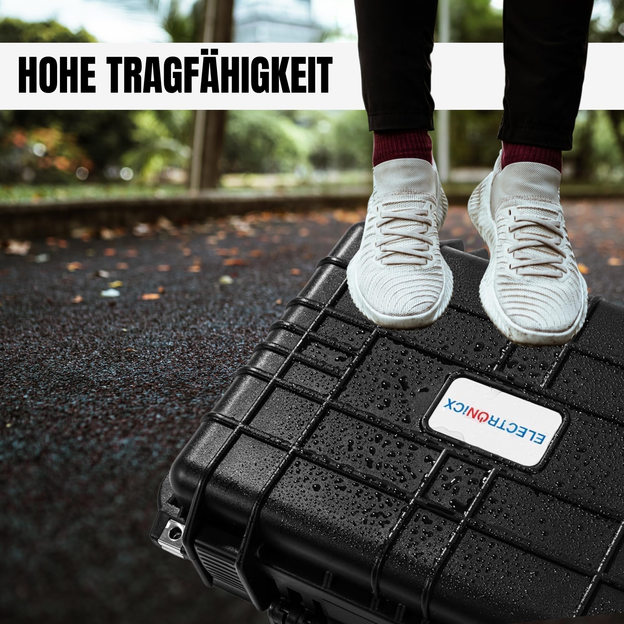 Electronicx Maletín rígido para cámara Espuma – Estuche Protector Resistente a Golpes IP55 a Prueba de Salpicaduras y con Cierre – para Objetivos, Drones, Herramientas y Armas – 41×32×17,5 cm
