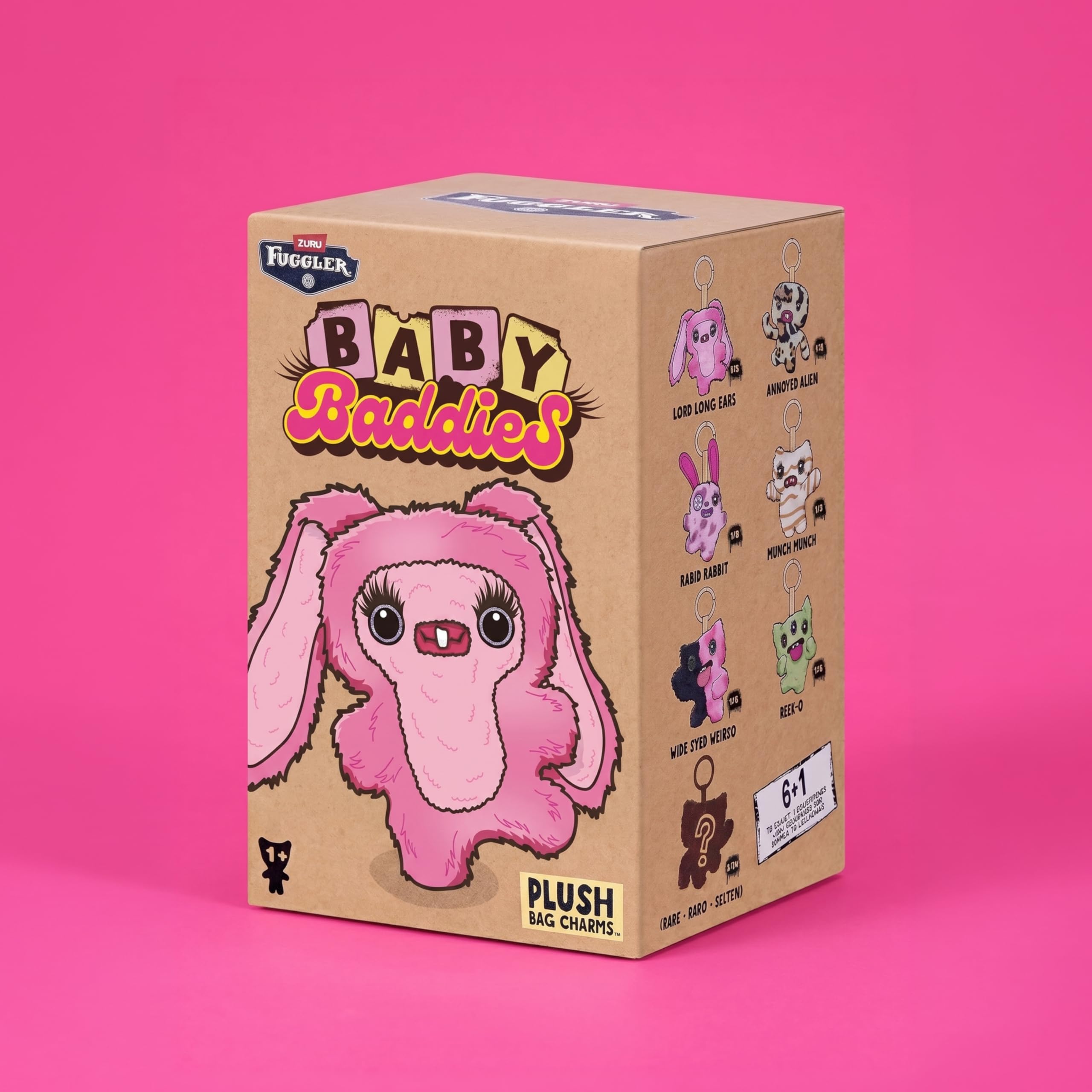 Fuggler Baby Baddies Fugg Peluche da collezione di 13 cm (6 PACK) di ZURU, con divertente design di mostro brutto con atteggiamento feroce