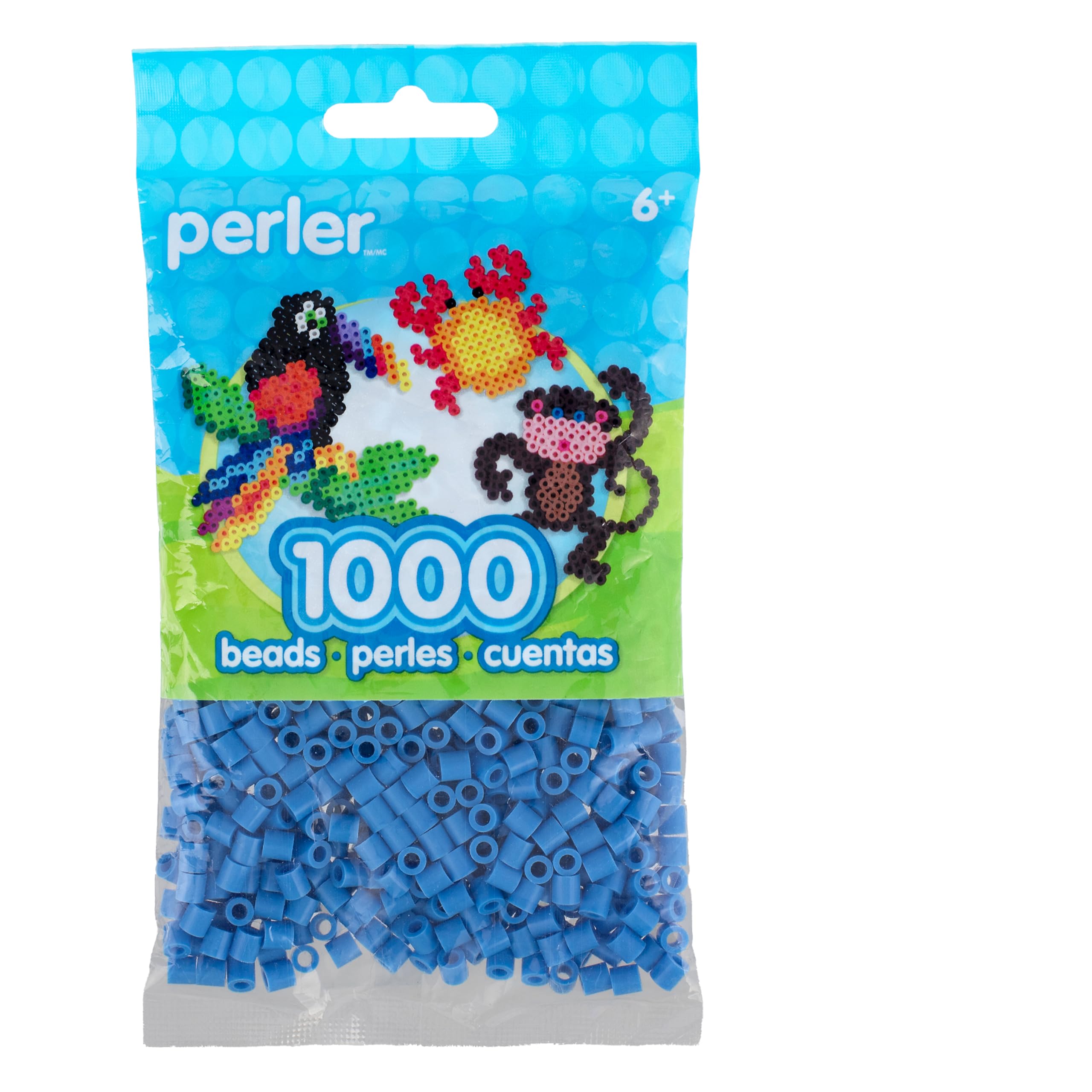 Perler 83-99788 Lot de 3 000 perles fusibles pour activités artisanales Bleu pastel, bleu clair et bleu foncé