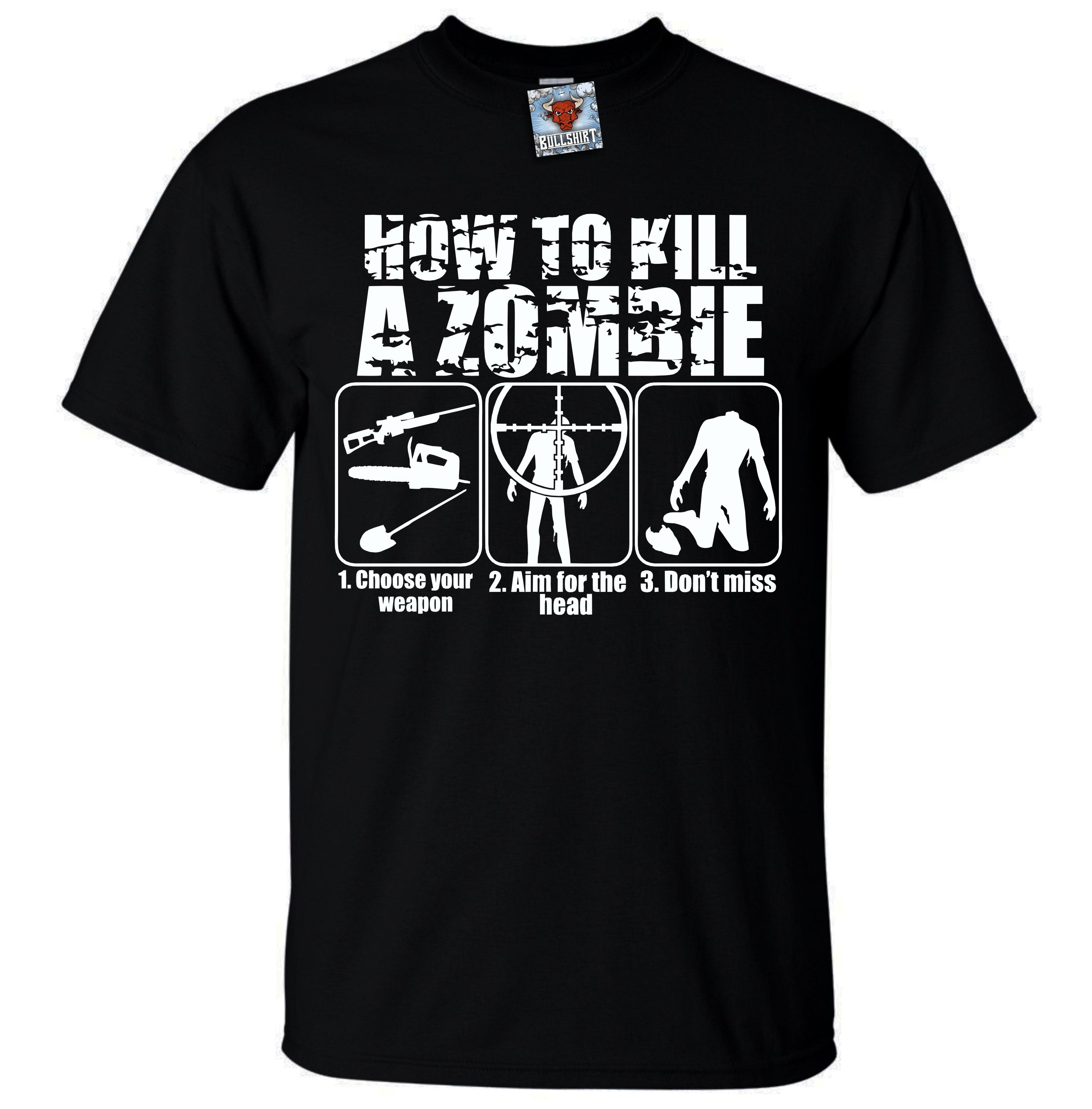 Reality Glitch Men's Black How To Kill A Zombie T-Shirt