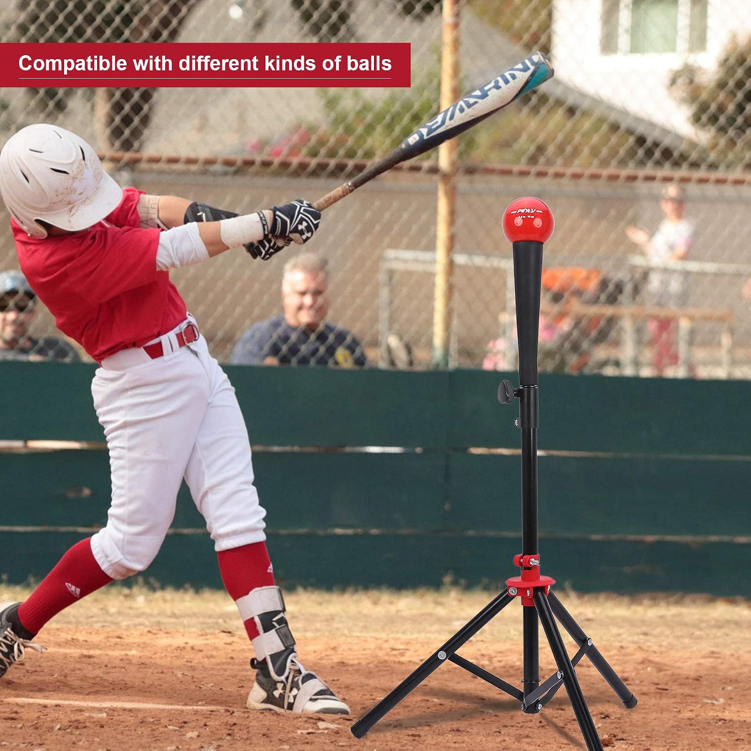 ZELUS Upgraded Baseball Tee, Portable Batting Tee, Adjustable Tripod Softball Practice Tee for Batting Training Practice, Sturdy Steel Frame with Solid Ball Rest