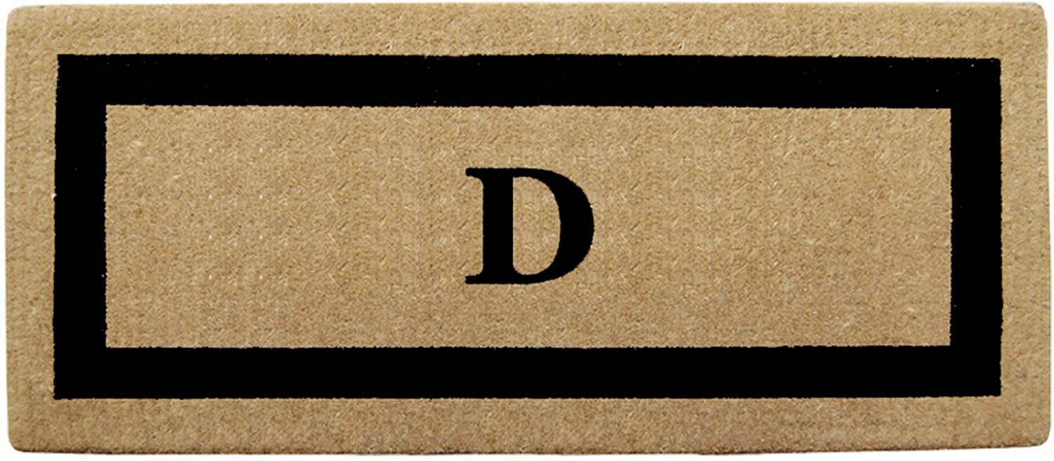 Heavy Duty Coco 24" x 57" Mat Black Single Picture Frame, Monogrammed D 24" x 57" Monogrammed D