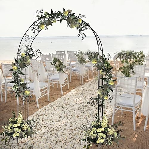 Miniatura 8 de Arcos y cenadores de jardín para exteriores, cenador de metal negro para plantas trepadoras, vides, rosas, arco de boda