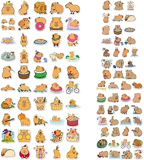 COACOM 100 Pegatinas de Graffiti de Capybara - Lindas Decorativas para Niños, Duraderas de Animales de Dibujos Animados, I...