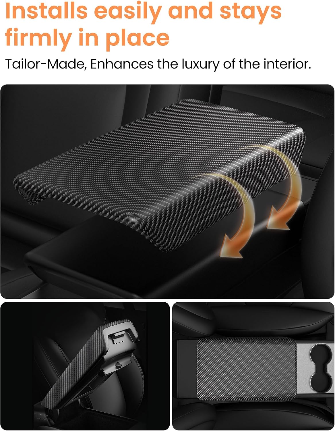 Upgraded Center Console Armrest Cover for 2025 2026 Tesla Model Y Juniper & 2024 2025 Model 3 Highland, Model Y Juniper Accessories