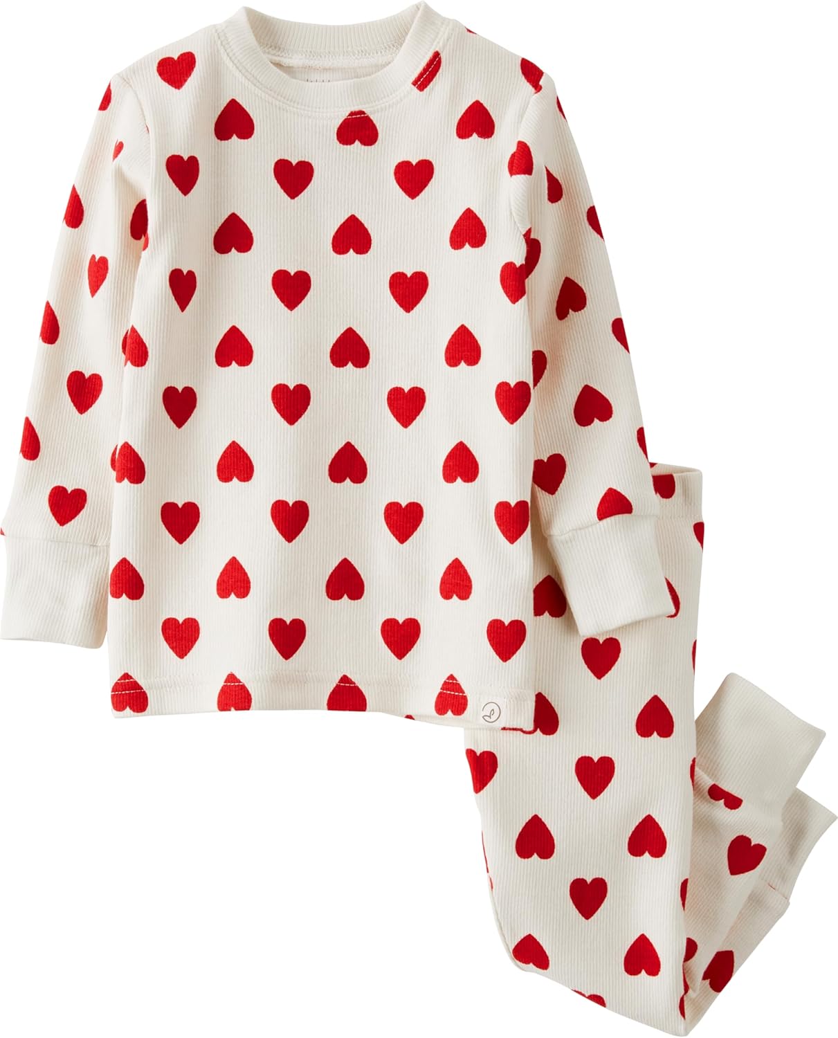 little planet by carter's Neutral 2-piece Pajamas made with Organic Cotton, Forever Hearts, 9M
