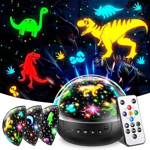 Staryou Dinosaur Toys, Remote+ 3Films+ 93Effects Dinosaur Toys for Kids 3-5 | for kids 2-4 & 3-5 & 5-7, birthday gift for boys ages 2-7, 3 timer+5 brightness, soothing bedtime light, kids bedroom decor