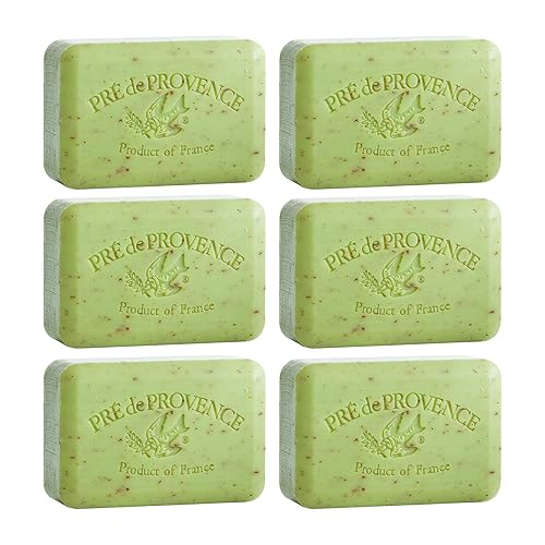 Pre de Provence - Jabón artesanal enriquecido con manteca de karité, ralladura de lima, 8.82 oz cada uno (paquete de 6)