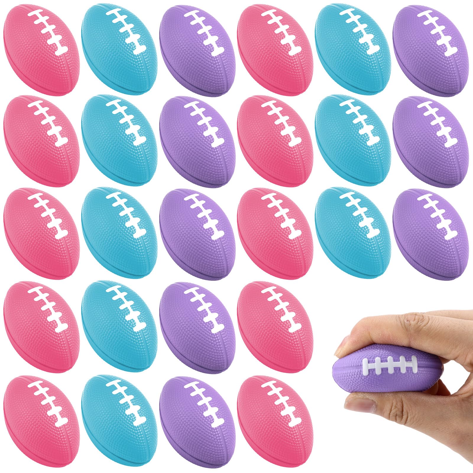 Blulu 30 Pack Mini Footballs Foam Sports Balls Bulk 2.17" for Kids Adult