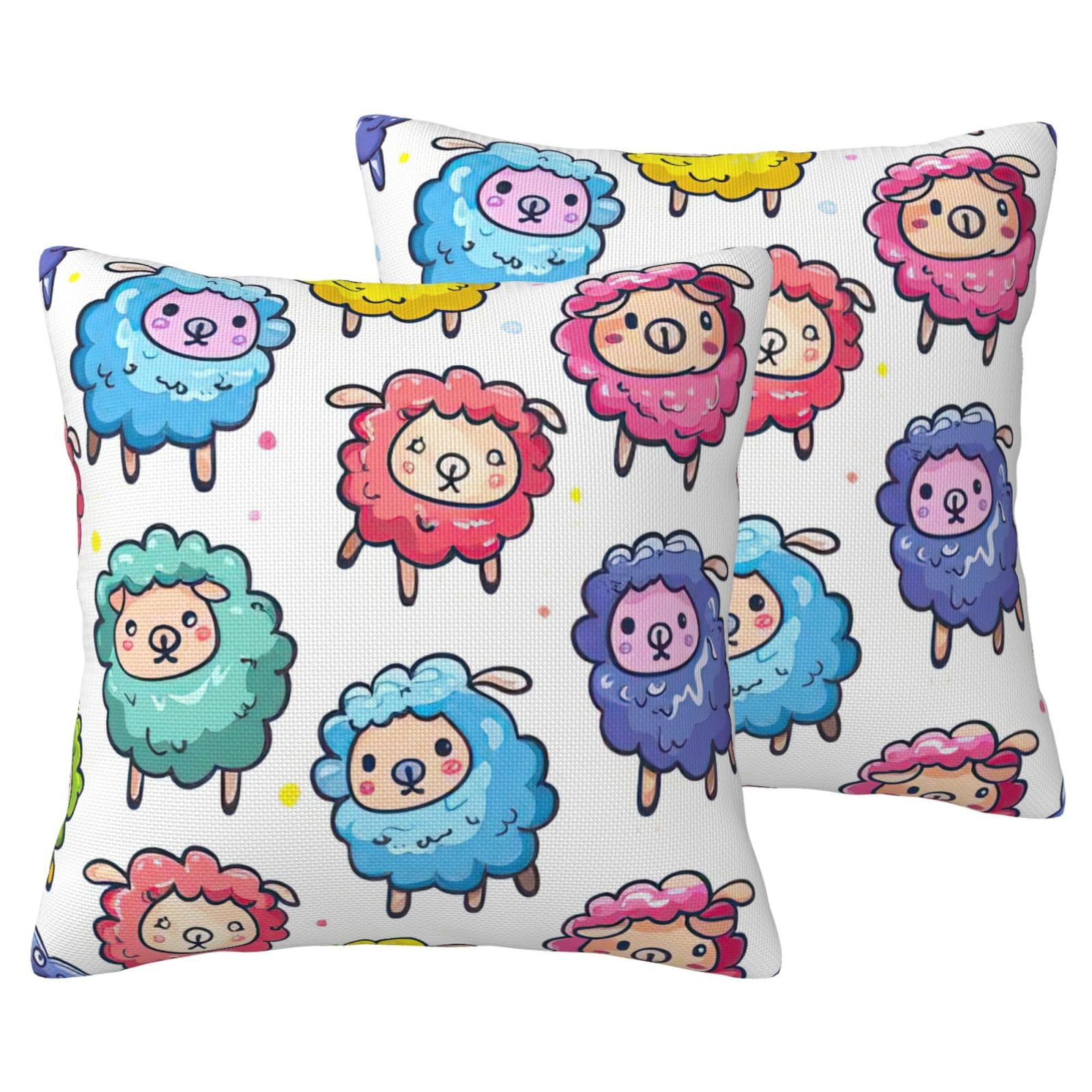 Housse de coussin lit motif mouton coloré EdWal contre ennui