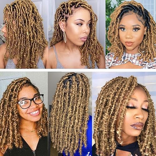 Miniatura 6 de Cabello afro trenzado de 12 pulgadas, 2 paquetes de cabello rubio rizado Marley Twist trenzado, cabello cubano para rizos suaves 27#