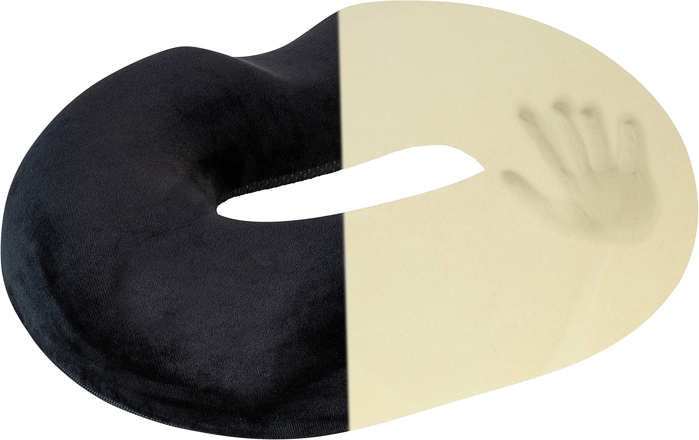 Donut Tailbone Pillow Hemorrhoid Cushion Donut Seat Cushion for Tailbone Coccyx Memory Foam Comfort, Black
