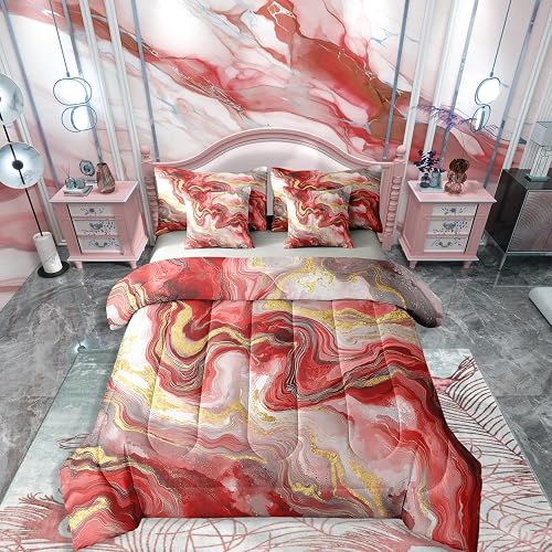 Marble Grain Bed in a Bag King Size Comforter Sets 7 Pieces, Simply Modern Beddi