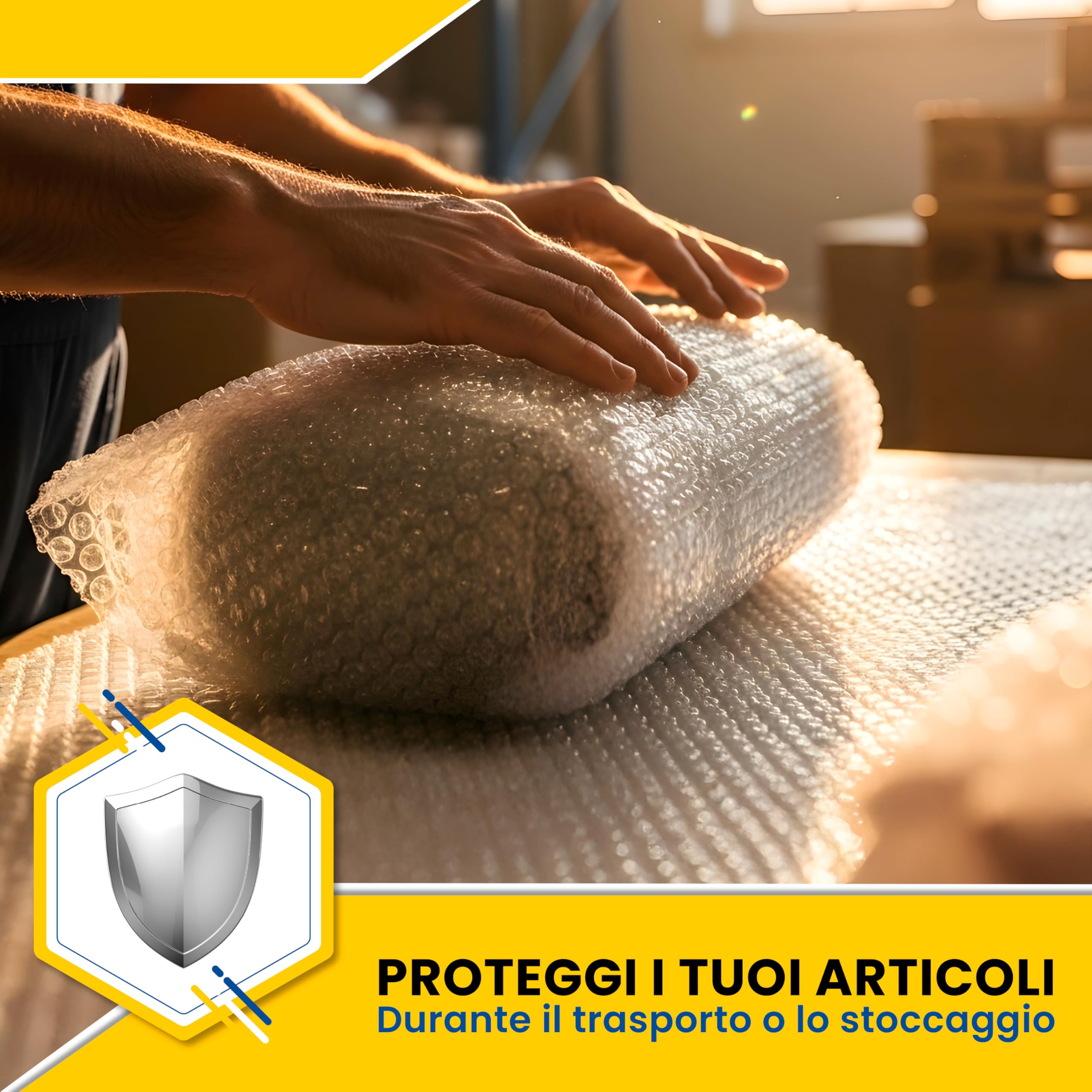 Rotolo di Pluriball Imballaggio 100 cm x 50 m | Ideale per Imballaggio, Traslochi, Protezione