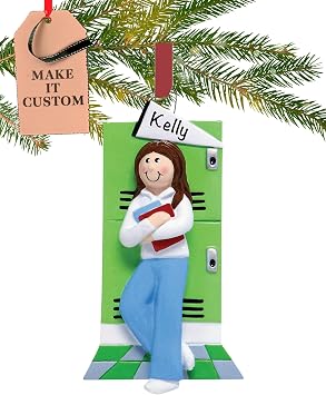 Personalized School Girl Ornament 2026 | 24h Customized, Laser Engraved College Christmas Ornaments for Tree | Custom Teenage Keepsake Gift for Teen Students