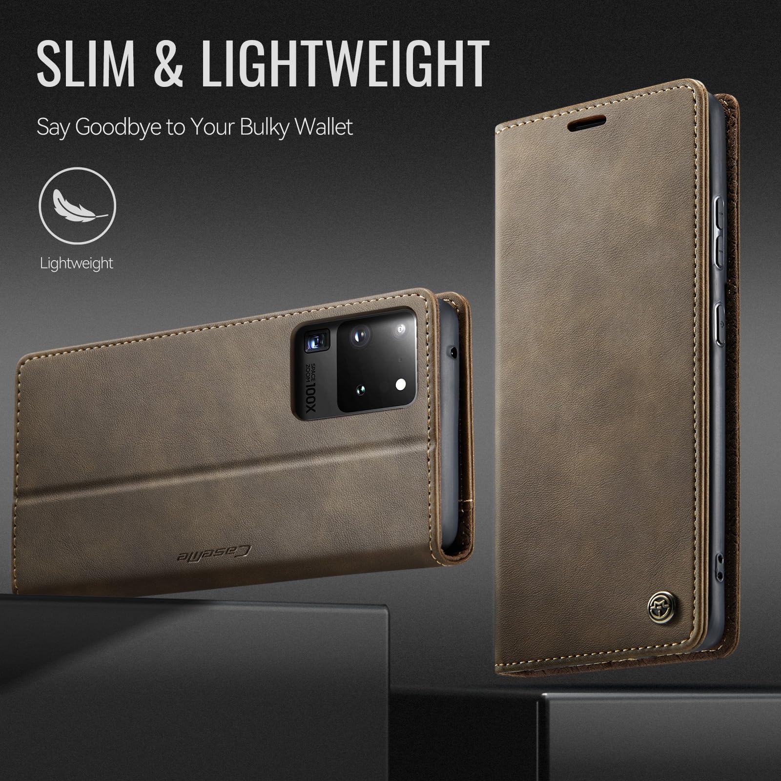 Etui na telefon komórkowy Samsung Galaxy S20 Ultra, etui z klapką [wysokiej jakości skórzany pokrowiec][blokada RFID][funkcja stojaka][przegródka na karty] etui ochronne z magnesem składanym