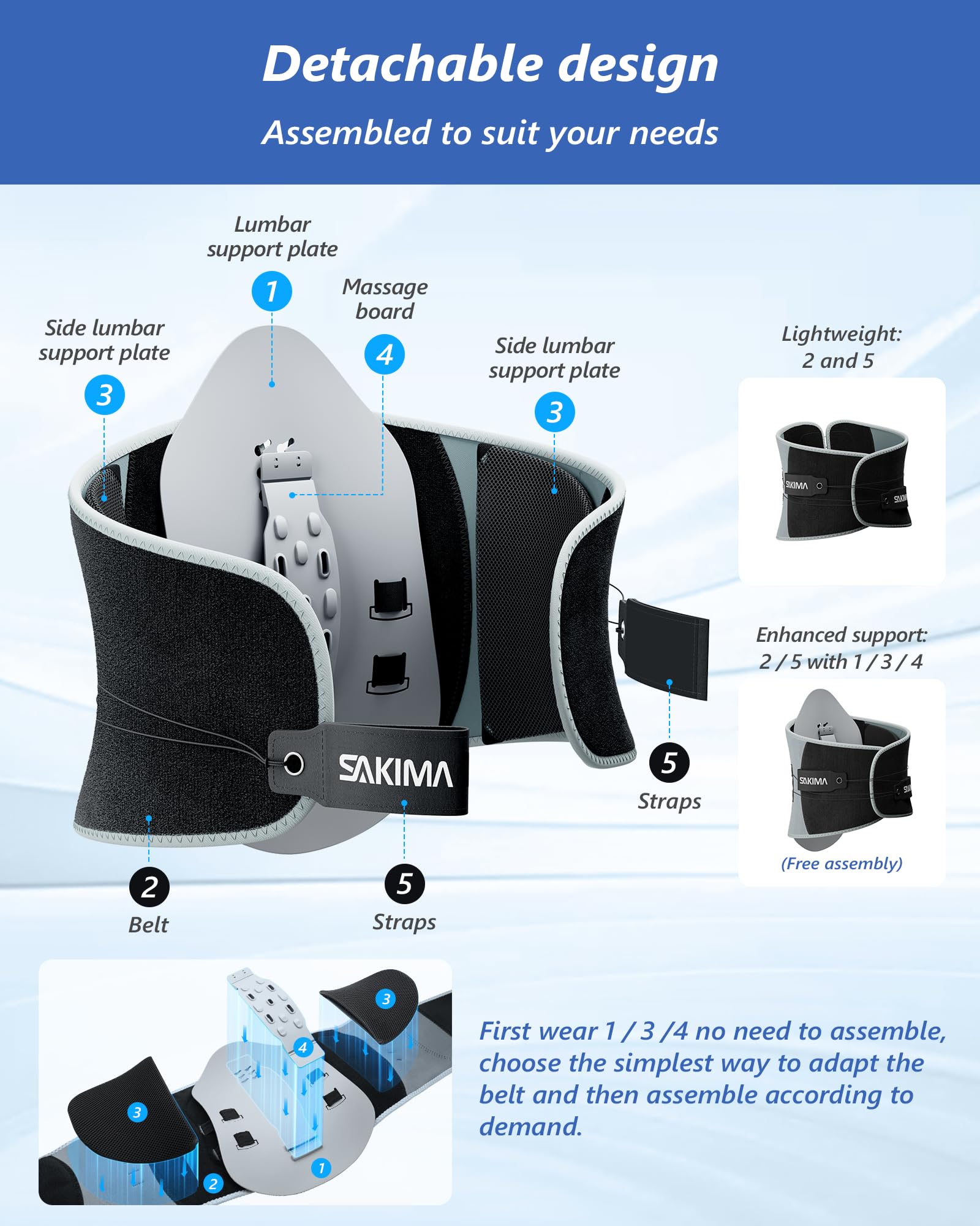 Amazon.com: Back Brace for Lower Back Pain Relief with Pulley