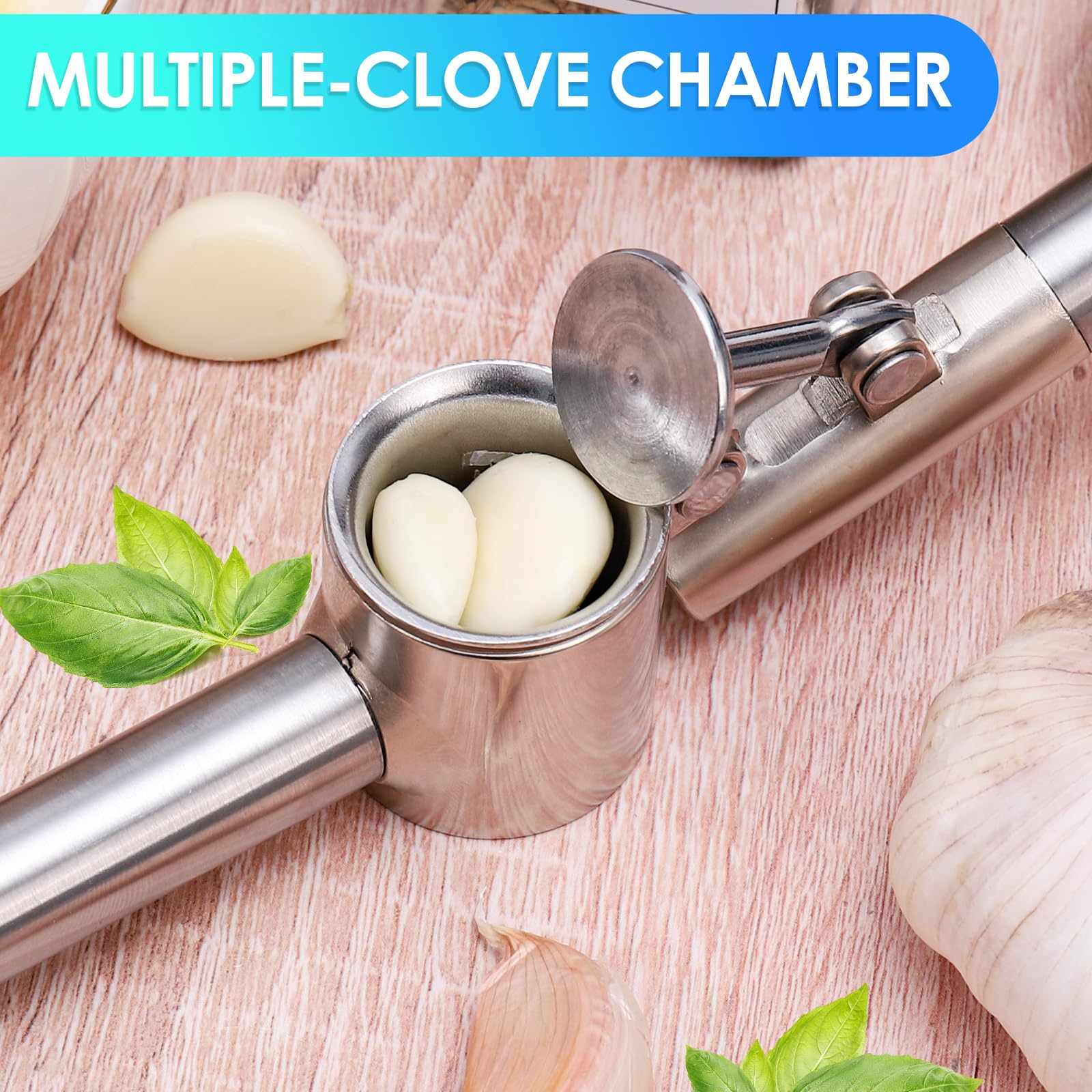 Presse Ail, Apritsce Ecrase Ail, Presse Ail Inox Professionnel, Garlic Crusher, Facile à Presser, Facile à Nettoyer et Durable