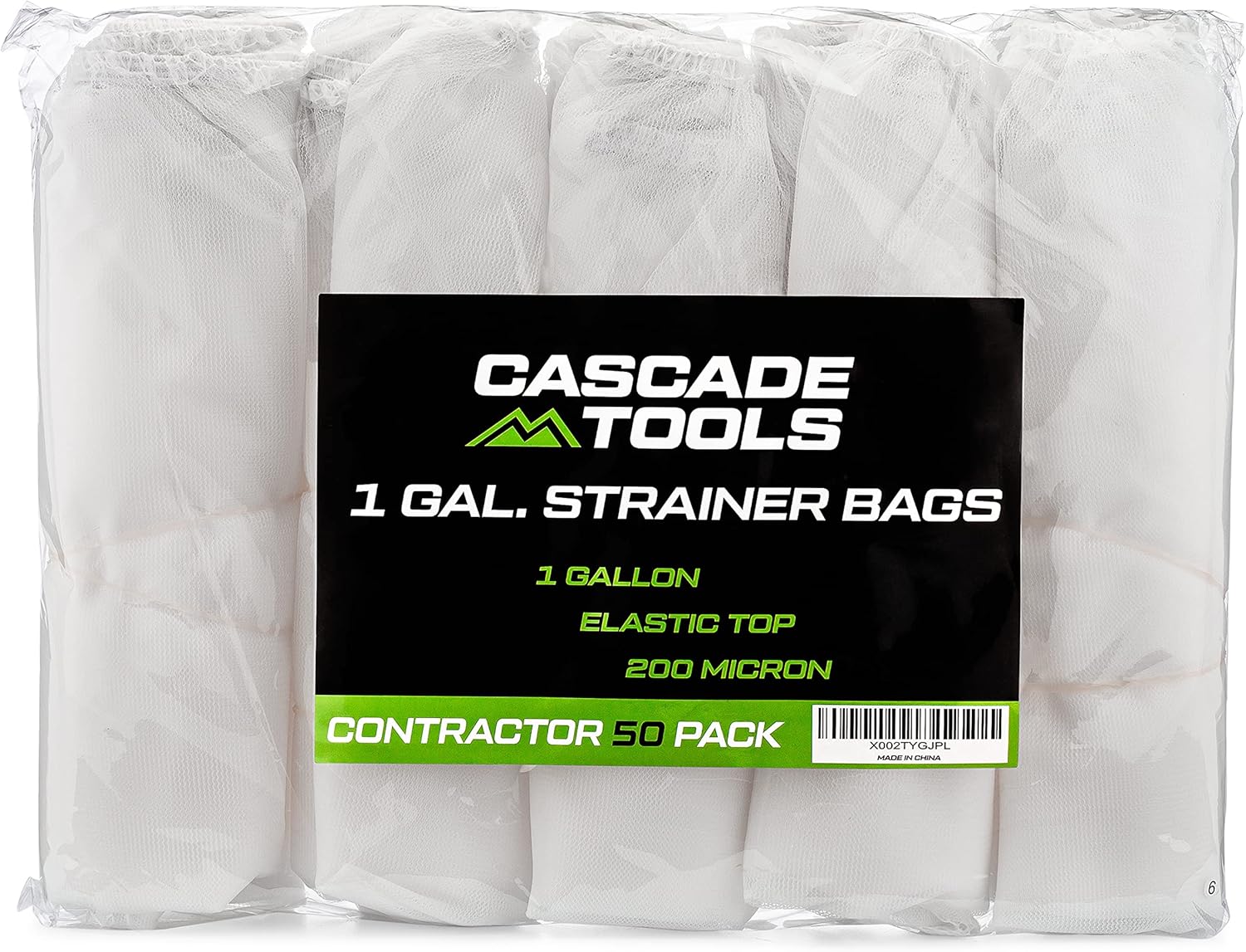 50 Pack Paint Strainer Bag (1 Gallon Bucket Size) - 200 Micron Fine Mesh Disposable Bag Filters with Elastic Top Opening - Perfect Filter Bags for Use with Paint Guns and Sprayers