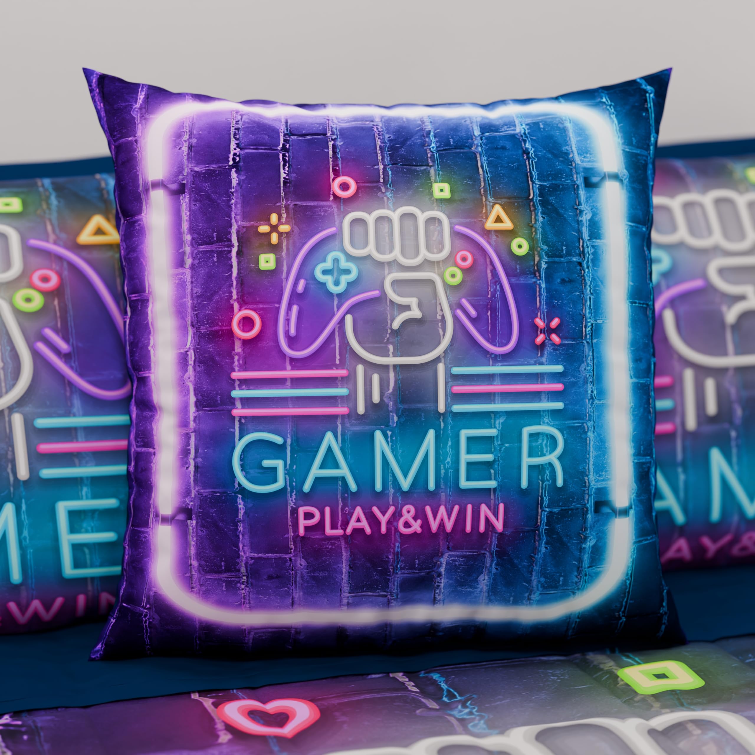 PETTI Artigiani Italiani Cusicni Pair of Pillowcases in Digital Print Winter, Canvas, Gamer, 45 x 45 cm, confezione da 2 - Image 2