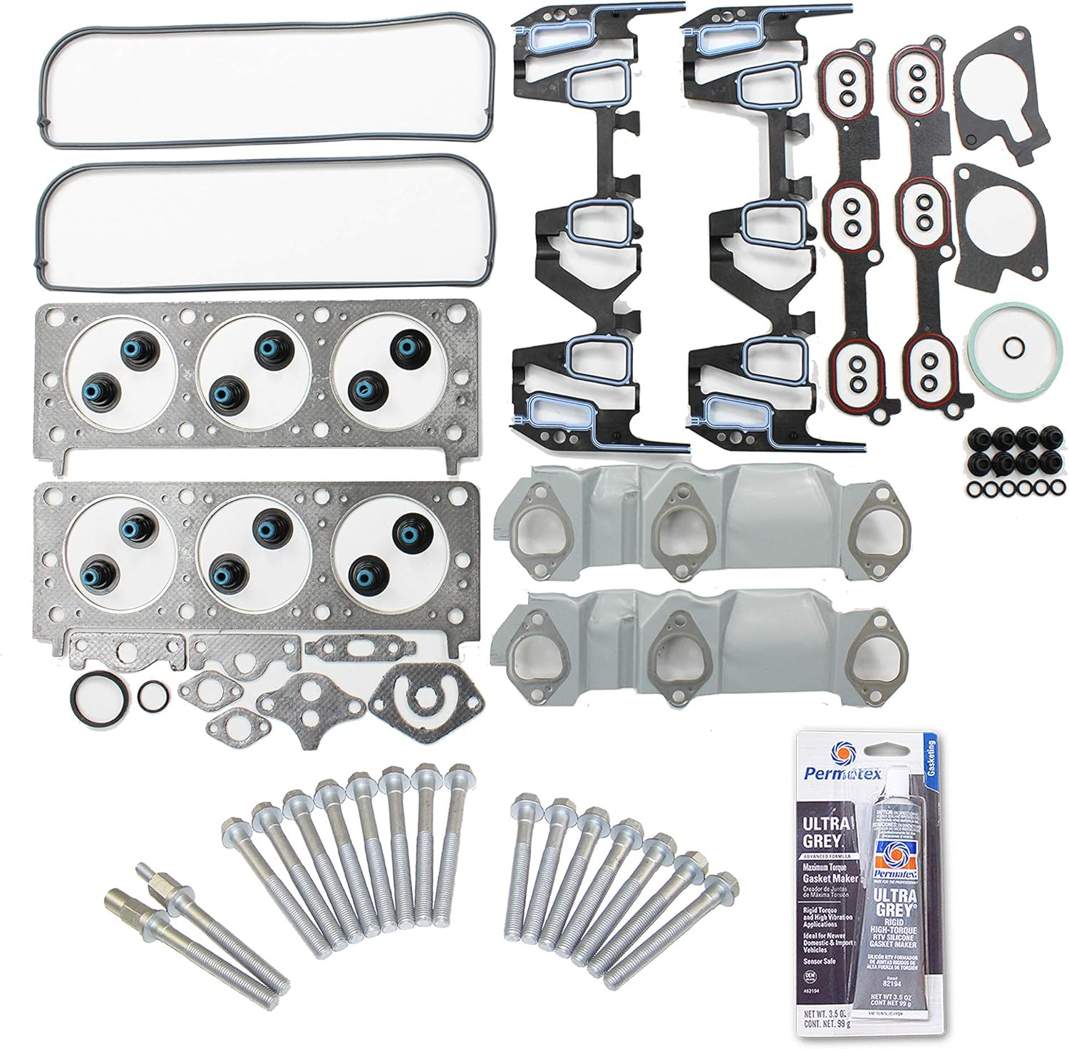 CPWK282 Head Gasket Set Head Bolt Kit Fits: Chevrolet Oldsmobile Pontiac 3.1 & 3.4 OHV 12V