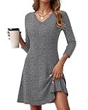 Women Long Sleeve Dress Fall V Neck Casual Dresses 2025 - Sweater Dress Knit A Line Flowy Elegant Winter