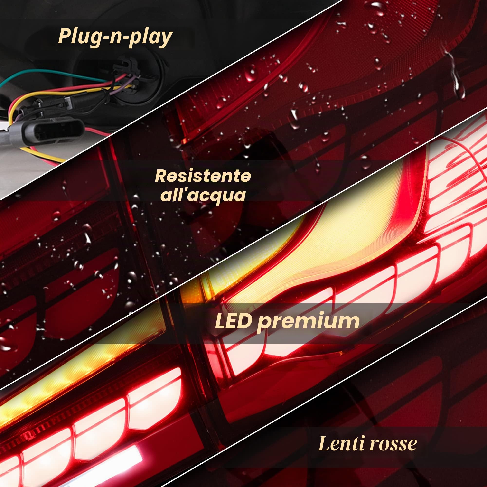 VLAND Fari posteriori LED per M4 GTS F82 F83, Serie 4 F32 F33 F36 Coupé Cabriolet 2014-2020, Con luci diurne dinamiche e indicatori di direzione - Rosso