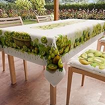 PETTI Artigiani Italiani – Tovaglia Antimacchia Rettangolare Copritavolo Cucina Disegno Frutta Uva e Kiwi X24 Posti (140×450 cm) 100% Made in Italy