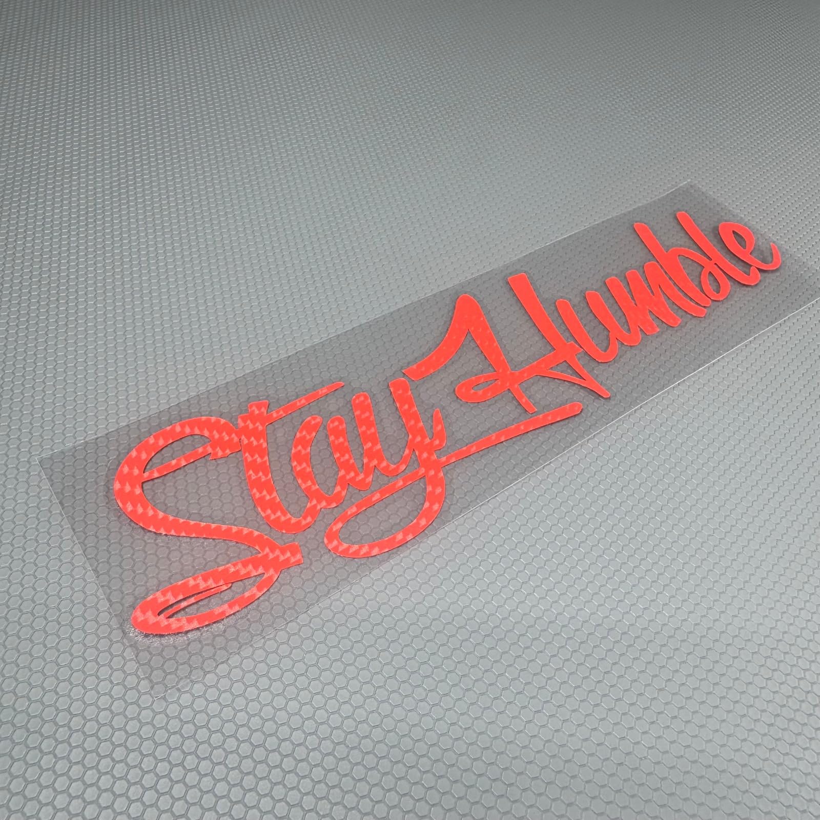 Car Stickers for Stay Humble Auto Front Rear Windshield Window Decal Vans Truck Window Tail Decoration (Carbon Fibre Red, 200x50mm)