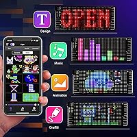 Vista 3 de Letrero de luz para automóvil, panel de matriz LED flexible programable de 6.7 x 2.7 pulgadas, control de aplicación Bluetooth, patrón de texto