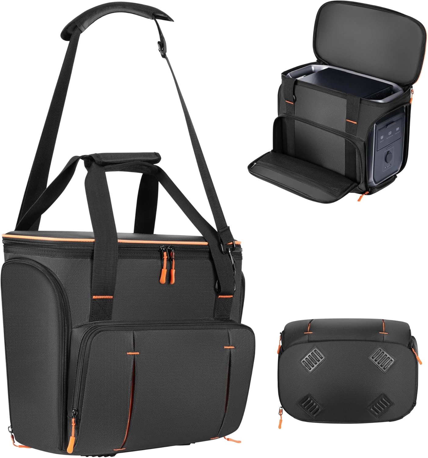 Carrying Case for EcoFlow Delta 3 & Delta 3 Plus & 3 Classic, Quick-Access Side Opening Bag with Adjustable Shoulder Strap,Soft Durable Generator Protective Cover for Outdoor Travel & Camping