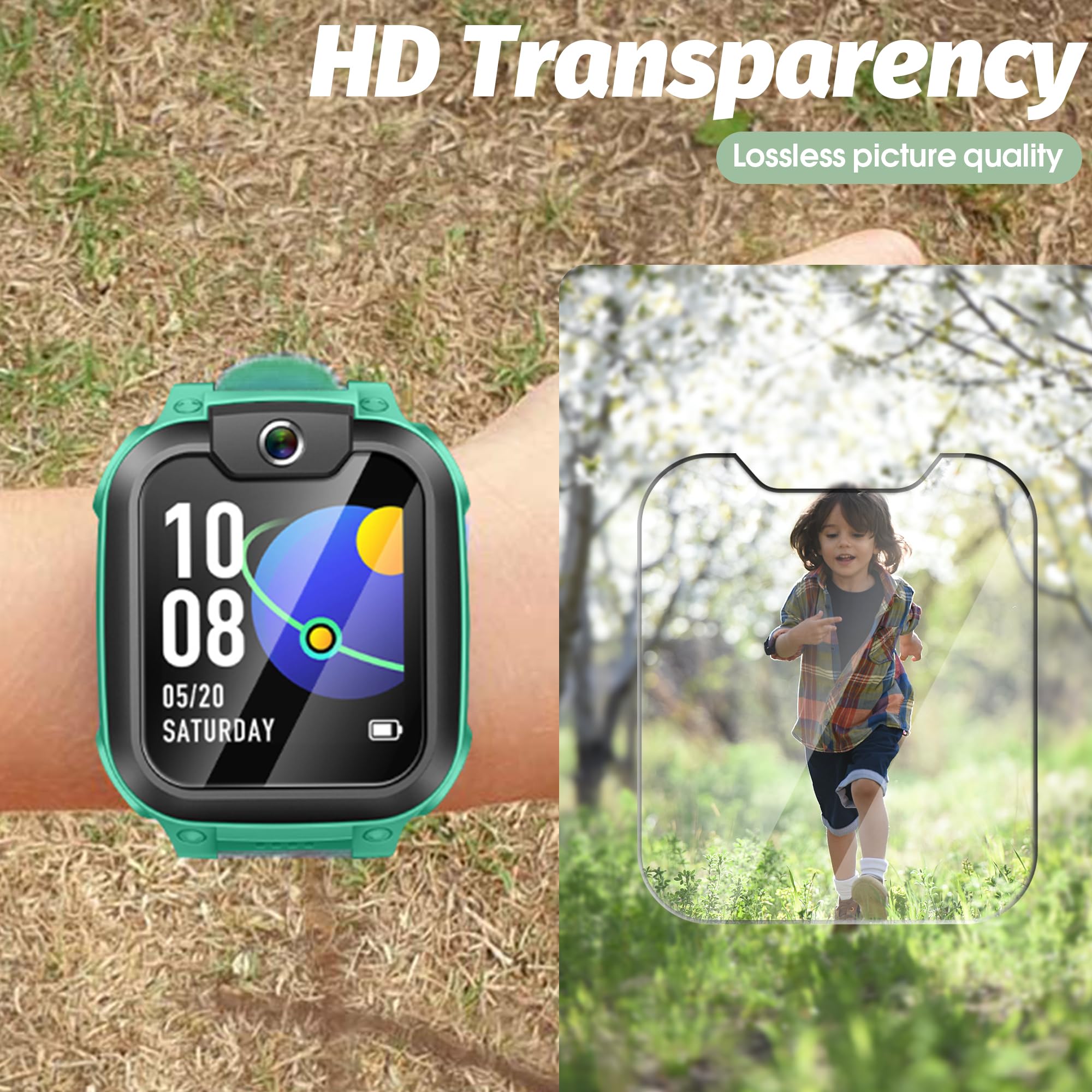 NEWZEROL Szkło ochronne na wyświetlacz, kompatybilne z Imoo Watch Phone Z1, pełne pokrycie, bez pęcherzyków powietrza, odporne na zarysowania, folia ochronna HD ze szkła, folia ochronna na zegarek