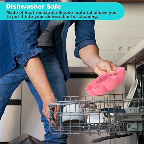 Miniatura 4 de Bandeja de aperitivos para vaso Stanley de 40 onzas con asa, reutilizable de silicona, accesorios para vasos Stanley (rosa)