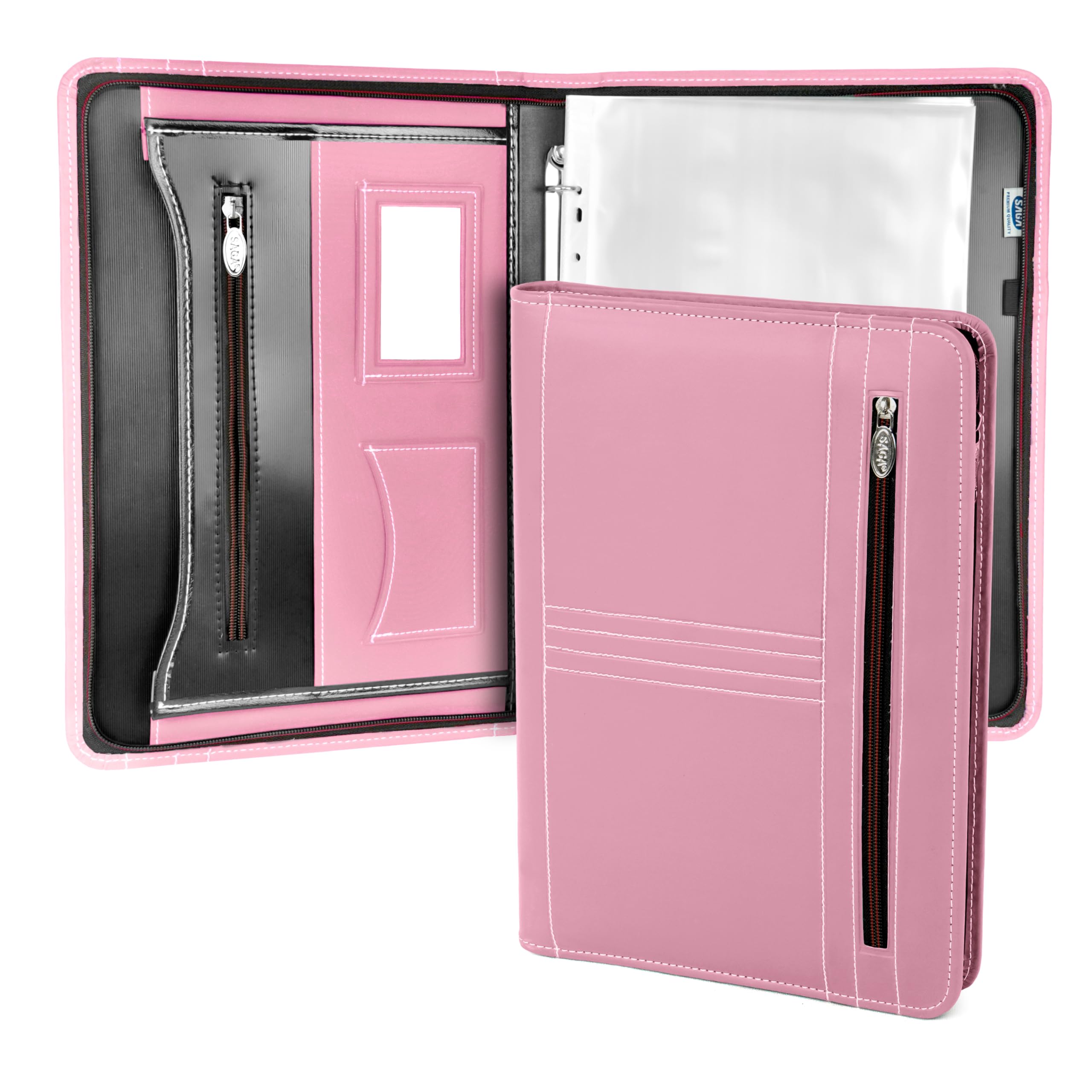 NISUN PU Leather Professional File Folder with 20 Leafs, Peach 1