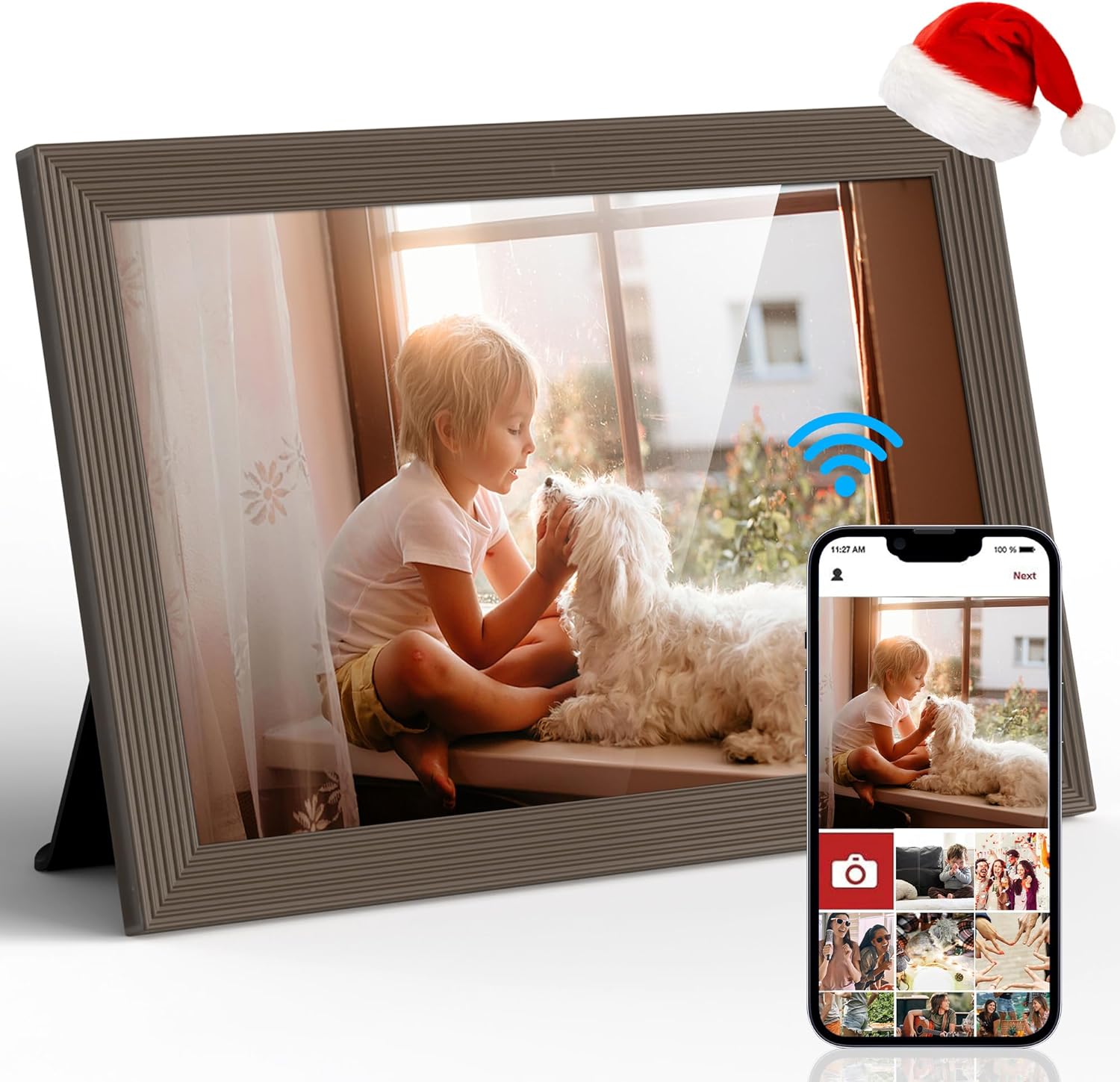 Digital PhotoFrame 10.1 Inch HD IPS Digital Picture Frame WIFI with TouchScreen & 32 GB Storage