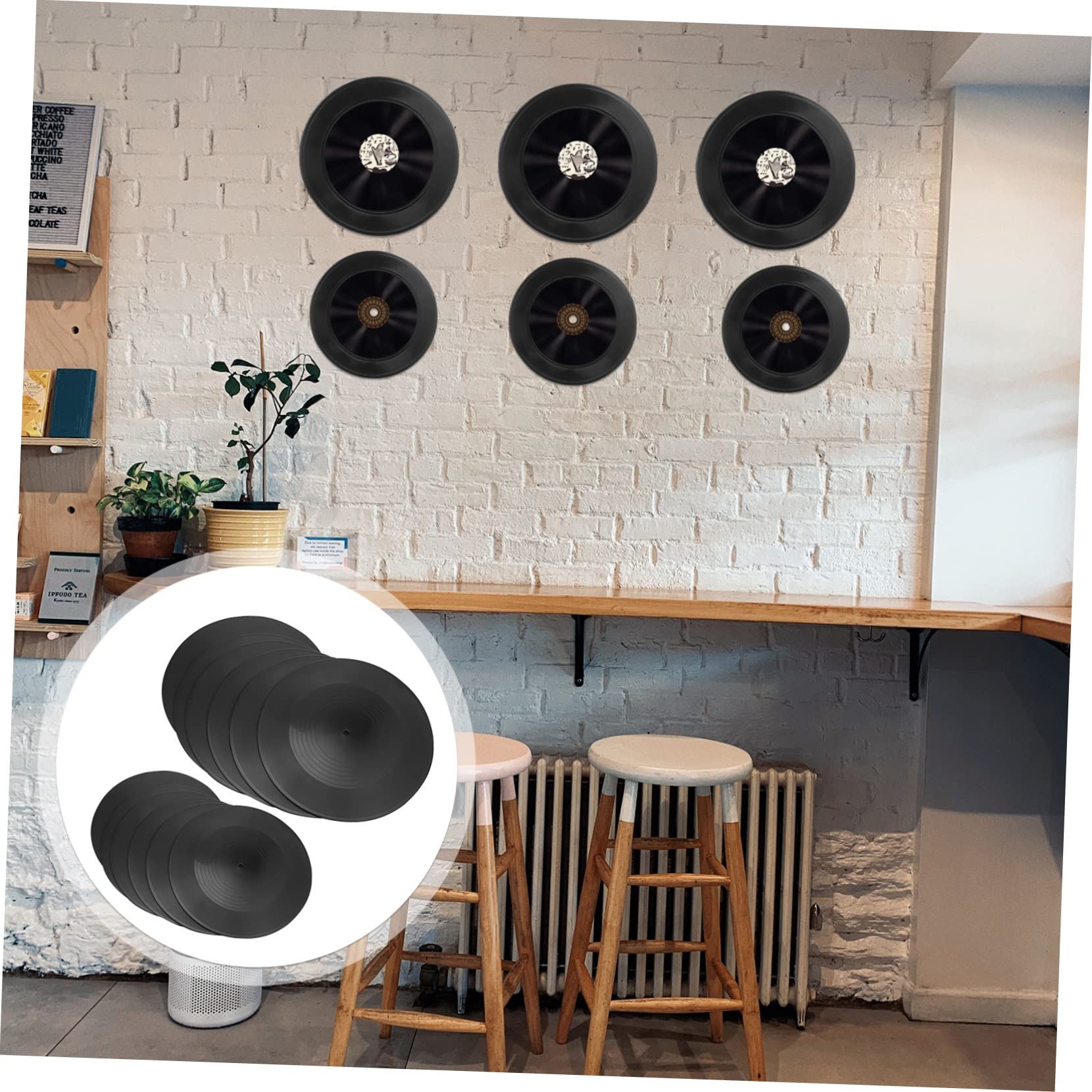 Alipis Decorazioni da Parete in Vinile Nero 12 Pezzi, Ornamenti Artistici e Retrò per Arredamento Interno, Adatti per Bar, Caffè e Ambienti Creativi