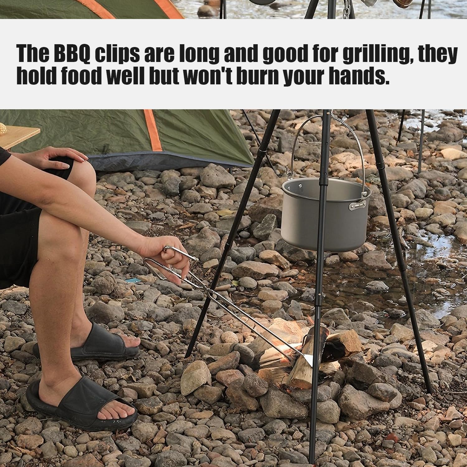 Tissting Pinces à Ciseaux Extra Longues, Pinces à Barbecue D'extérieur en Acier Inoxydable de 55 cm, Pinces à Ciseaux Longues de Cuisine, Pince à Charbon de Bois à Poignée Étendue, Pince