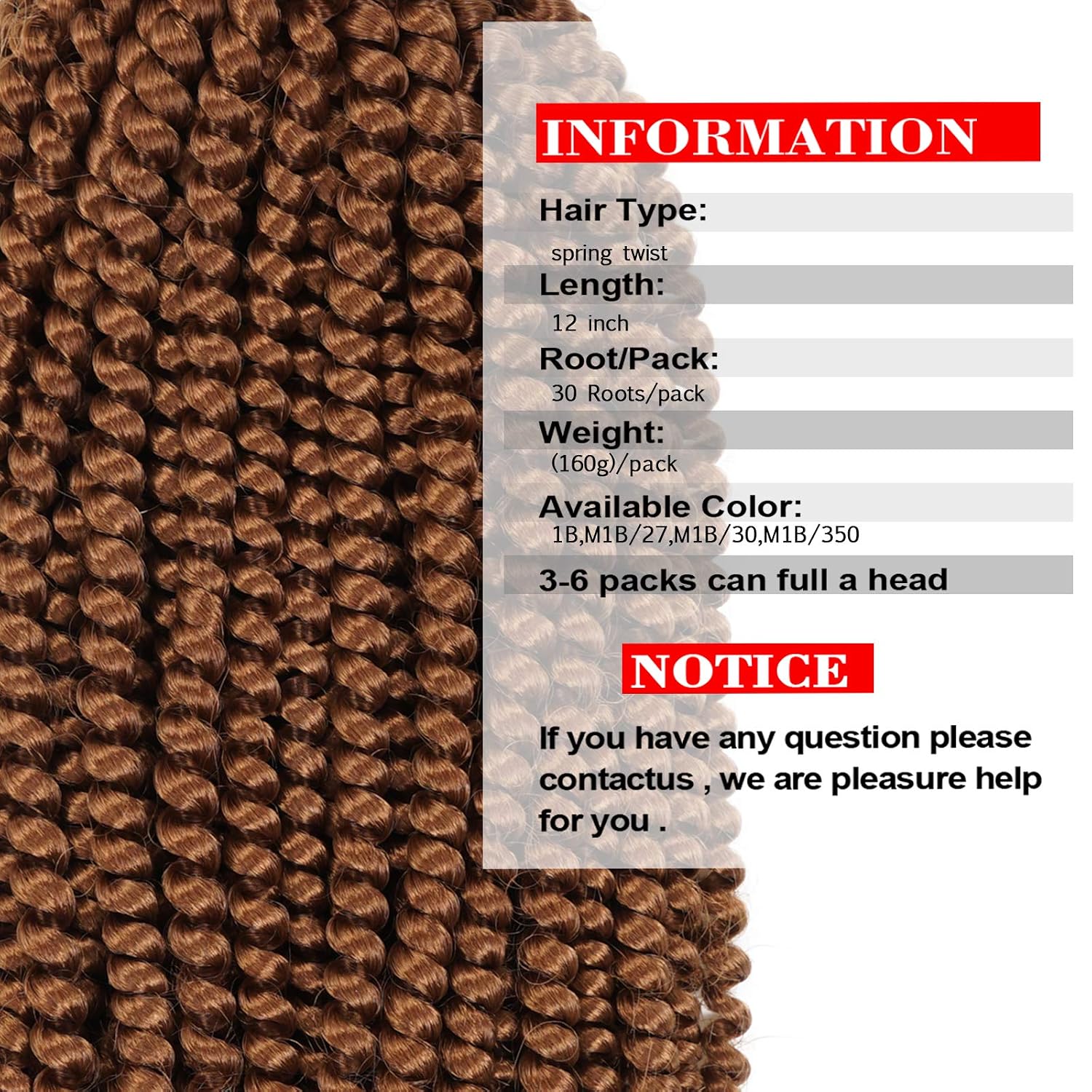 3 Packs 12 Inch Spring Twist Ombre Colors Butterfly locs Crochet Braids Braiding Hair Extensions Low Temperature Fiber 30 Strands 110g/Pack (12 Inch, #30)