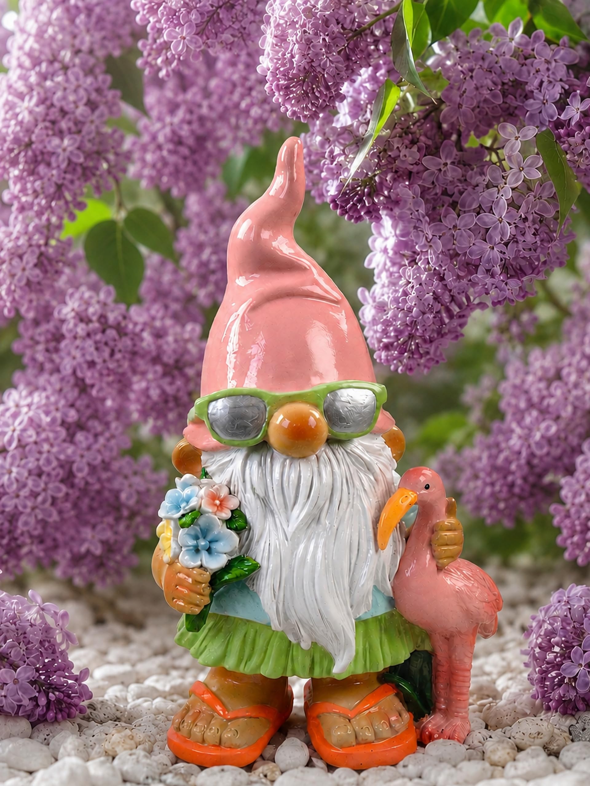 Pommerntraum® | Gartenzwerg Zwerg Gnom Wichtel Sommerzwerg Dekofigur EDDI | witziger Gartenzwerg für Ihre Sommerdeko